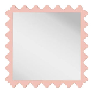 Fleur Home Garden District Magazine Square Mirror in Salmon Berry, 35.5x35.5 For Sale