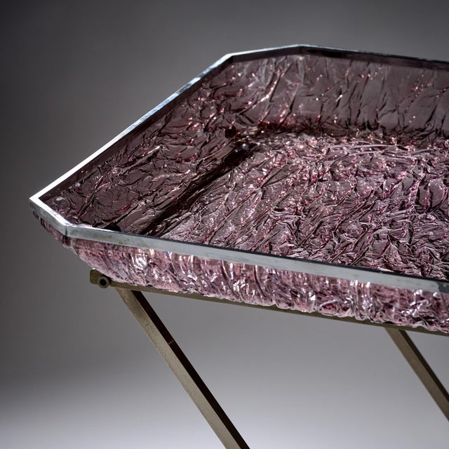 1980s French, Vintage, Purple Lucite Tray Table, Circa 1980 For Sale - Image 5 of 9