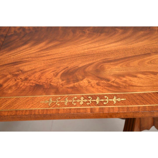 Antique Regency Brass Inlaid Extending Dining Table, 1930s For Sale - Image 9 of 12