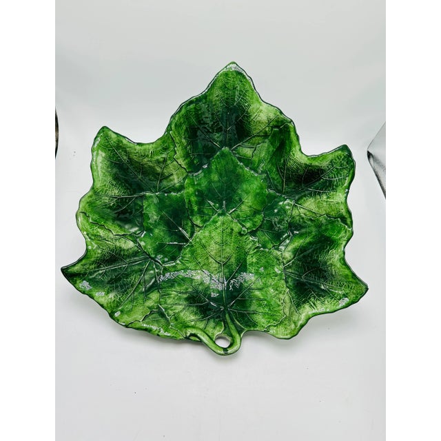 Ceramic Vintage Italian Leaf Bowl,exclusive for Horchow For Sale - Image 7 of 8