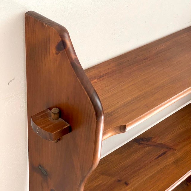Brown Vintage Wall Shelf, 1950s For Sale - Image 8 of 9