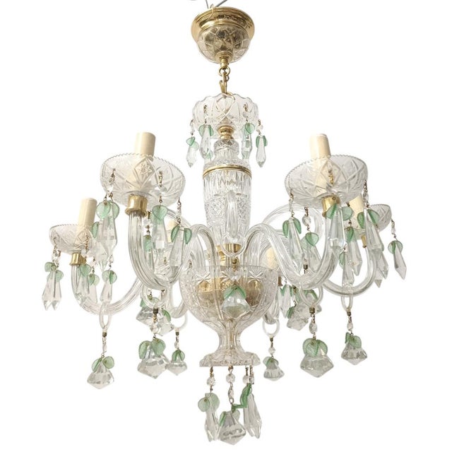 Maria Teresa Chandelier in Green Murano, 1950s For Sale - Image 3 of 9