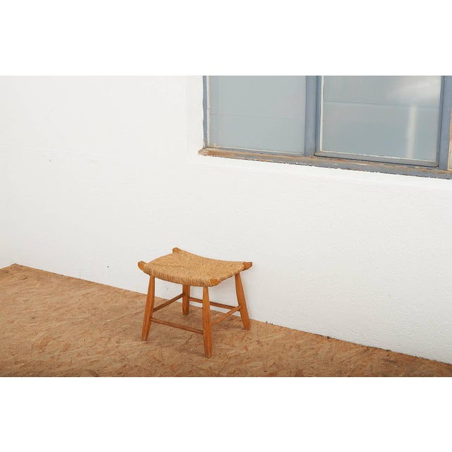Ticino Stool in Wood with Wickerwork Seat For Sale - Image 10 of 11
