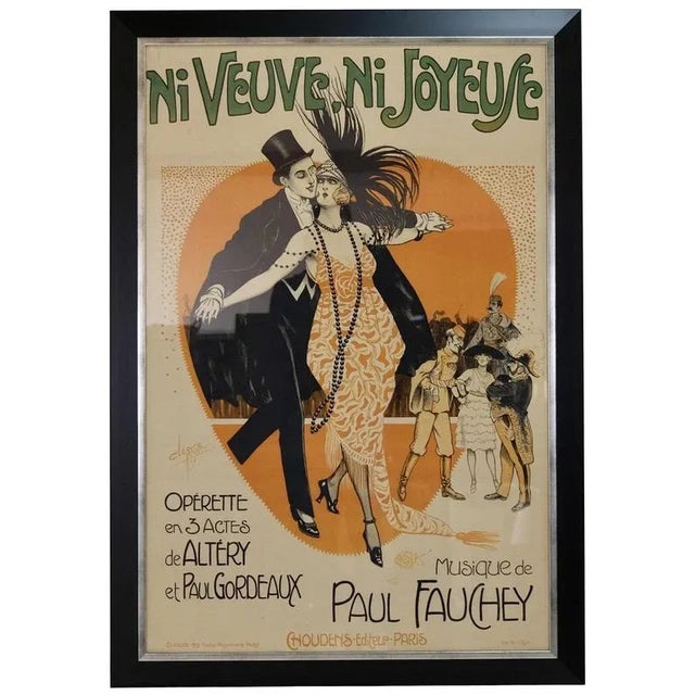 Art Deco Operetta Poster by Clérice Frères, Paris, 1919 For Sale - Image 6 of 6