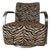 Thayer Goggin “Zac” Zebra Print Swivel Lounge Chair in Brushed Stainless Steel For Sale
