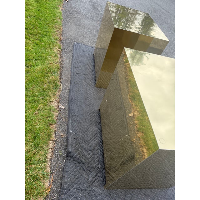 Metal Vintage Sarreid-Style Brass Clad Night Stands or Side Tables With Drawers - A Pair For Sale - Image 7 of 11