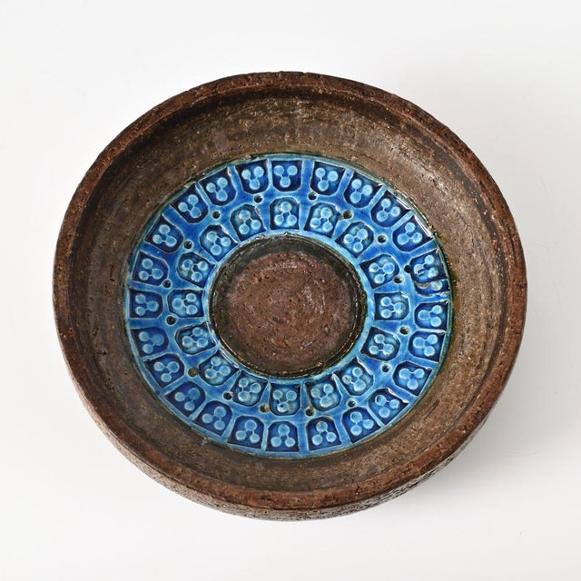 1960s Blue and Brown Trifoglio Bowl by Aldo Londi for Bitossi, 1960s For Sale - Image 5 of 10