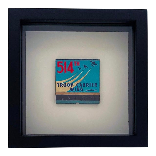 Mid 20th Century Air Force Mobility Wing Long Island n.y. Framed Vintage Matchbook For Sale
