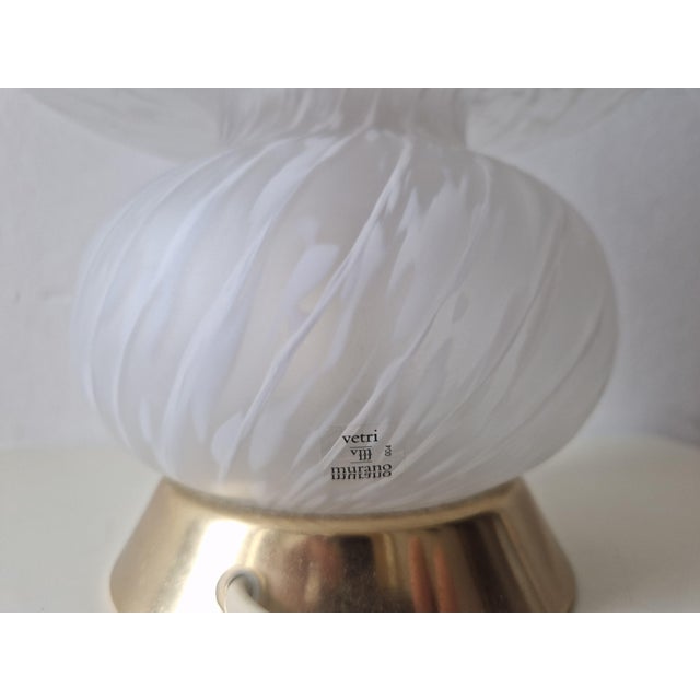 Metal Mushroom Lamp in Murano Glass by Murano for Manifattura Di Murano, 1960s For Sale - Image 7 of 9