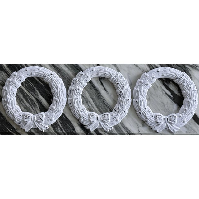 Vintage Cast Metal Christmas Wreaths - a Trio For Sale In Seattle - Image 6 of 6