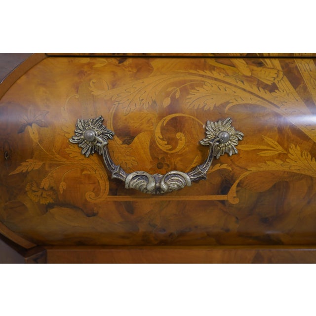 Italian Highly Inlaid Olivewood Fall Front Desk For Sale - Image 11 of 18