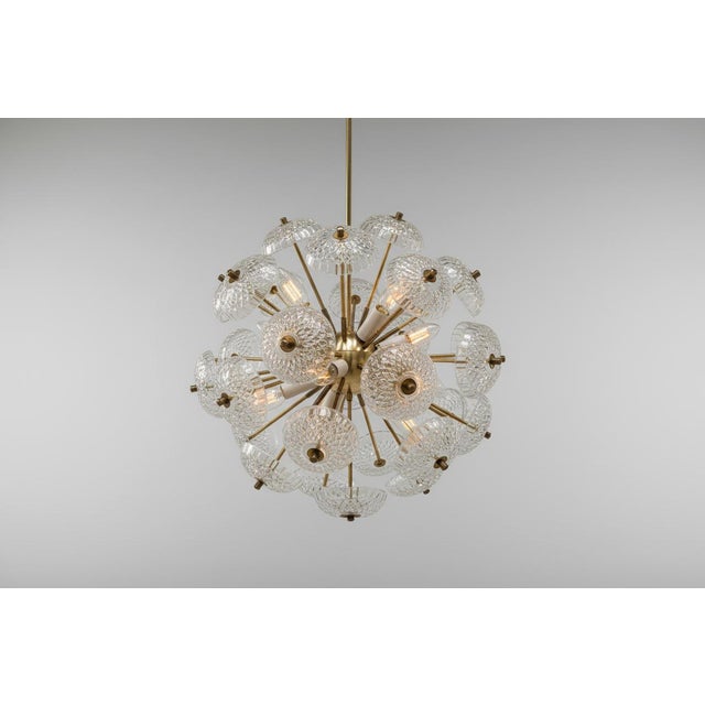 Mid-Century Glass Dandelion Chandelier from Kamenický Šenov, Former Czechoslovakia, 1960s For Sale - Image 4 of 7