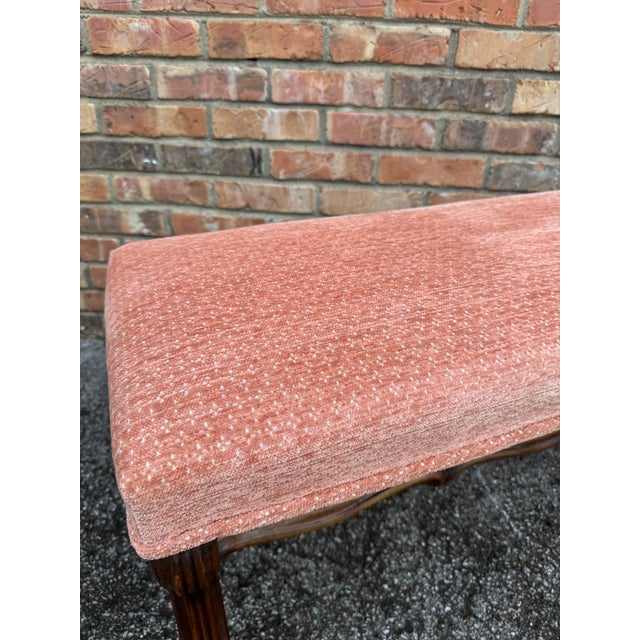 French Antique French Bench With New Upholstery For Sale - Image 3 of 10