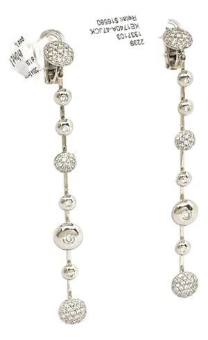 Koesia Italy 18k & Diamonds Ladies Turning discs Long Drop Earrings