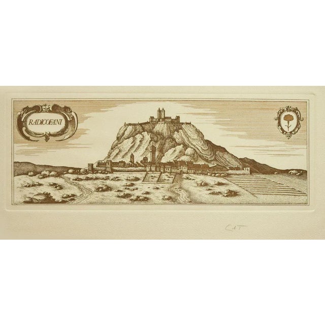 Radicofani by GdT - Original Etching by Bettino Craxi - 1980s 1980s For Sale - Image 3 of 3