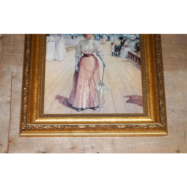 Alan Maley, Lady on Pier Print, Framed For Sale - Image 3 of 11