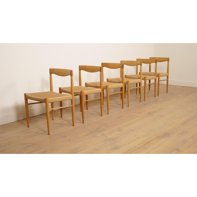 Vintage Oak Dining Chairs by H.W. Klein for Bramin, 1950s, Set of 6 For Sale - Image 14 of 16