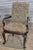 Queen Anne Late 20th Century Pair of Henredon Mahogany Open Arm Chairs Queen Anne Style Designer Fabric For Sale - Image 3 of 7