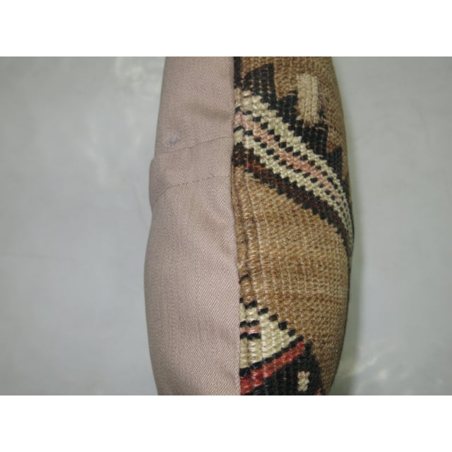 Early 20th Century Camel Bakshaish Rug Pillow For Sale - Image 5 of 5