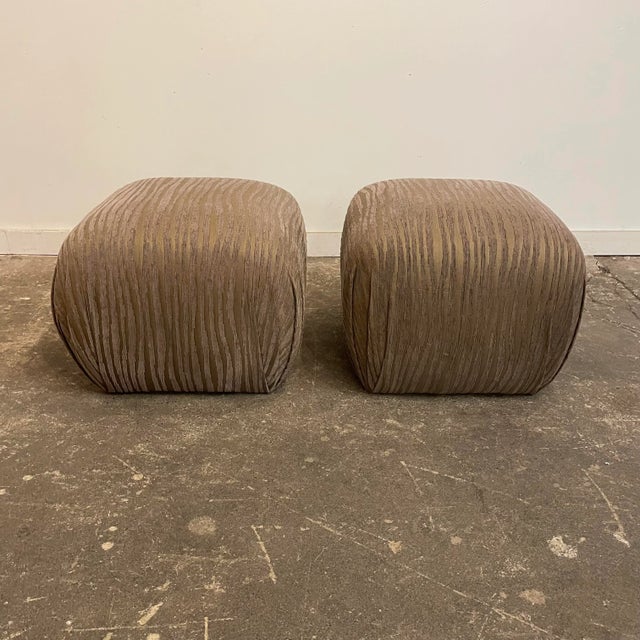 Coffee Sherrill Furniture Ottomans Poufs - a Pair For Sale - Image 8 of 8