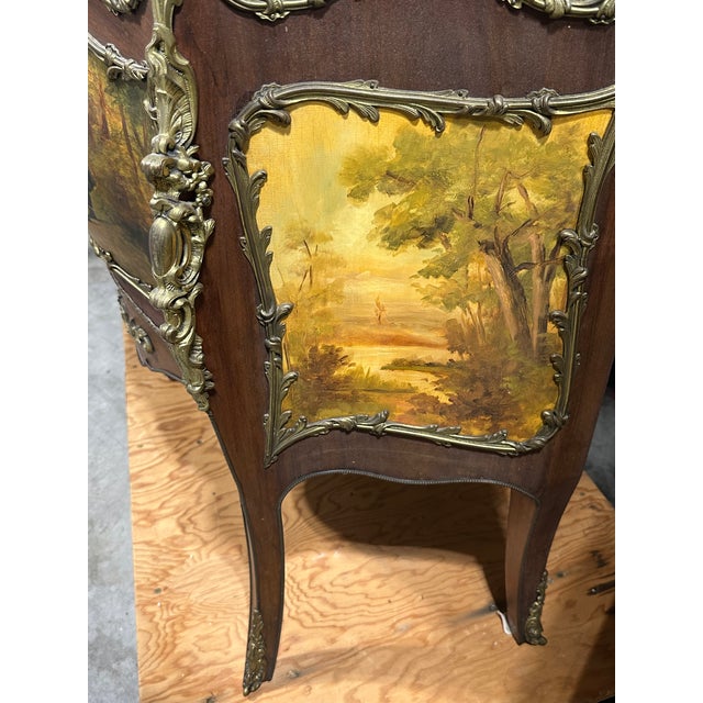 Antique Vernis Martin Vitrine With Hand-Painted Secnes and Ormolu Mounts For Sale - Image 11 of 17