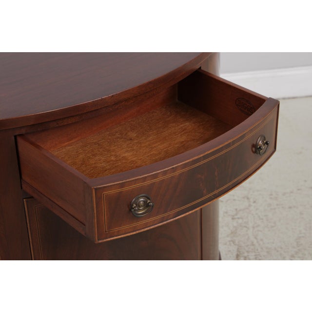 1960s Biggs Mahogany Inlay Federal Style Demilune Console For Sale - Image 5 of 12
