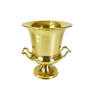 Modern Solid Brass Champagne Wine Ice Bucket Cooler For Sale
