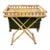 Mid Century Folding Bamboo and Rattan Tray Table For Sale