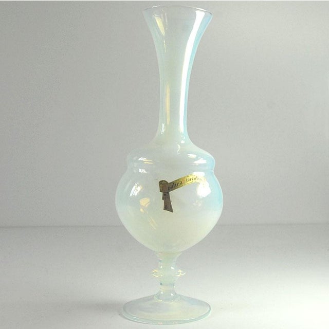 Italian Glass Vase from Opalina Fiorentina, 1950s, in Very Good conditions. Designed 1950 to 1959 This piece has an...