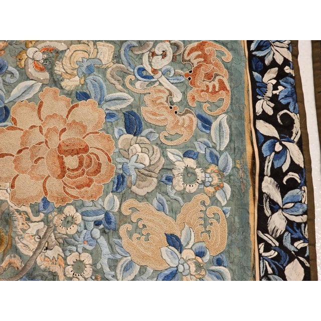 19th Century Chinese Silk Embroidery Panels- Set of 2 For Sale - Image 10 of 12