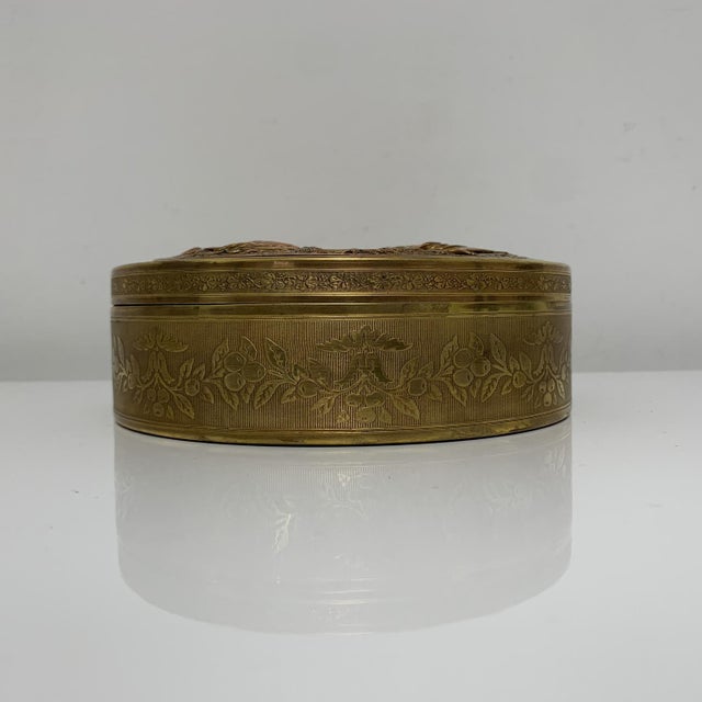 19th Century Brass and Embossed Copper Box, France For Sale - Image 10 of 14