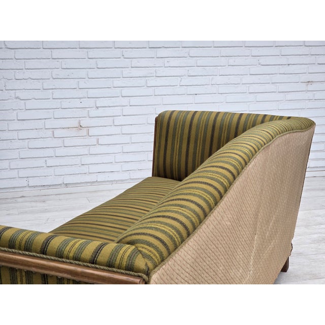 Vintage Danish Three-Seater Sofa in Furniture Velour and Oak, 1950s For Sale - Image 6 of 18