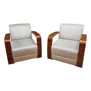 Vintage Chairs with Canaletto Walnut Armrests, Set of 2 For Sale
