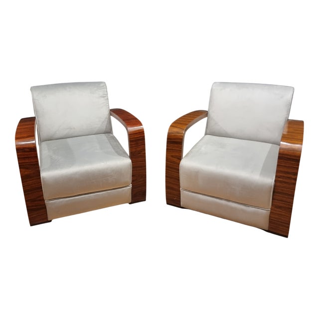 Vintage Chairs with Canaletto Walnut Armrests, Set of 2 For Sale
