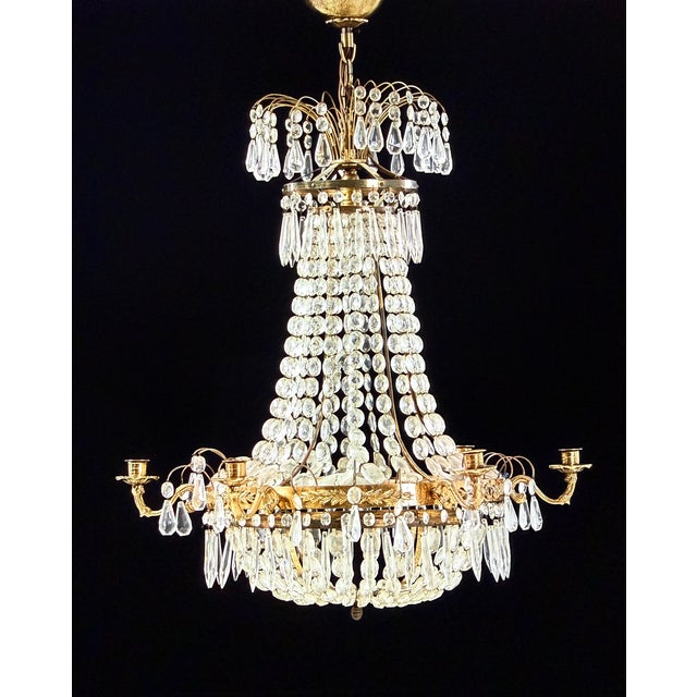 Antique Crystal Prism Chandelier, 1890 For Sale - Image 6 of 6