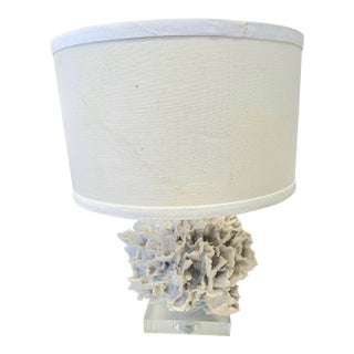 Coastal Chic Natural White Coral Mounted on Lucite as a Lamp For Sale