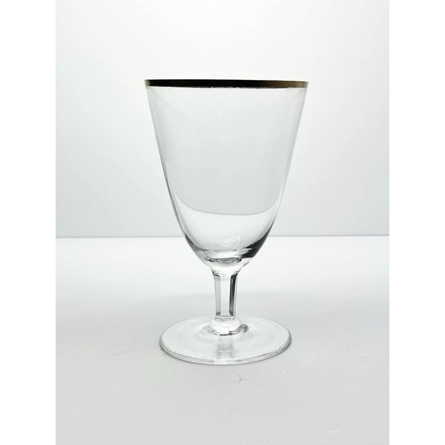 1960s Vintage Mid-Century Modern Minimalist 6 Gold Rim Crystal Iced Tea Glasses - Set of 6 For Sale - Image 4 of 6