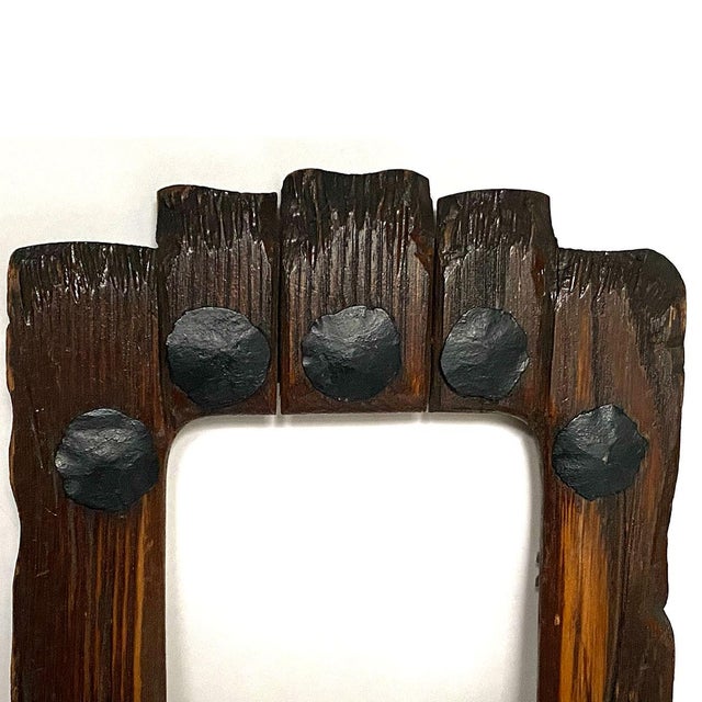 American Arts and Crafts Hickory Wood and Rosehead Nail Frame For Sale In Denver - Image 6 of 9