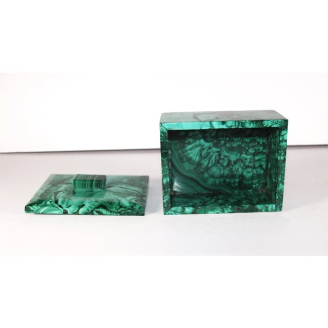 Contemporary Malachite Stone Rectangle Box For Sale - Image 3 of 6