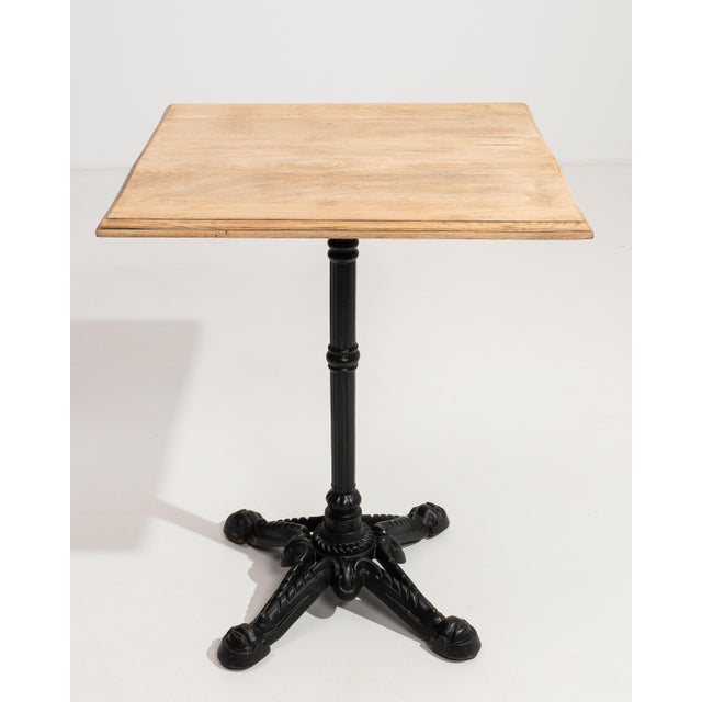 Cast Iron Bistro Table with Oak Top, Antique, France, 20th Century For Sale - Image 10 of 13