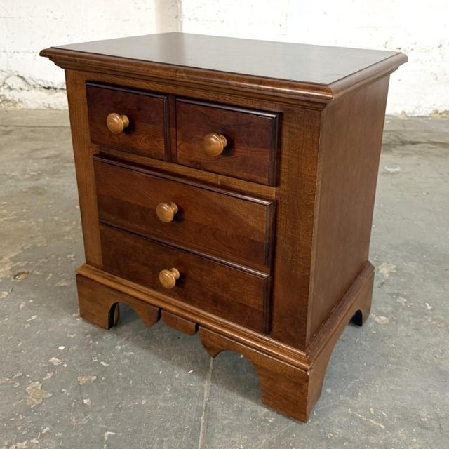 American Cherry Nightstand With Paneled Drawer Fronts For Sale - Image 3 of 11