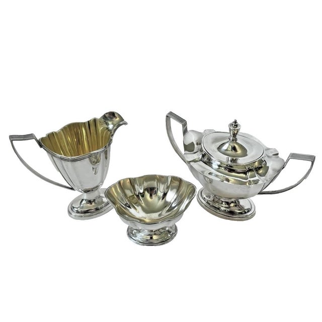 Metal 1920s Fine Art Deco Era Gorham Silverplate “Plymouth” Coffee & Tea Set - 6 Piece For Sale - Image 7 of 8