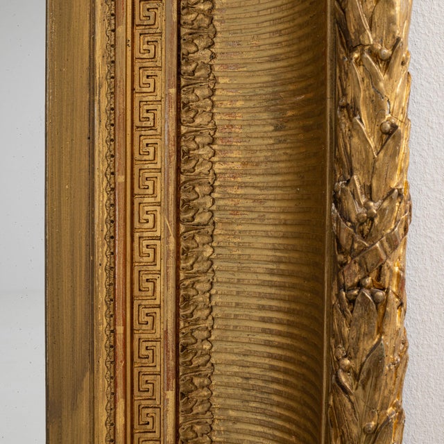 19th Century France Empire Gold Wood Mirror For Sale - Image 4 of 8