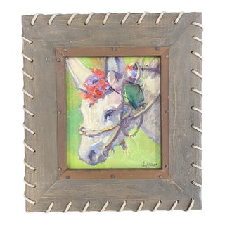 "Out on the Town" ~ Lorie Batson, Original Oil Painting, the Sweet Nature of This Girl Is Captured as She Greeted People in the Town Square. For Sale