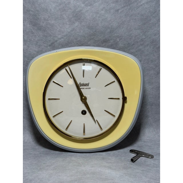 Vintage Ceramic Wall Clock from Garant, Germany, 1950s For Sale - Image 9 of 9