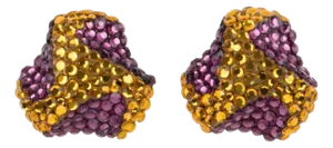 Richard Kerr Jeweled Clip Earrings Purple and Topaz Paste