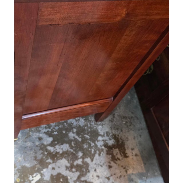 Wood Stickley Solid Cherry Nine-Drawer Triple Dresser With Brass Hardware and Diamond Carved Accents, Circa 1990s For Sale - Image 7 of 14