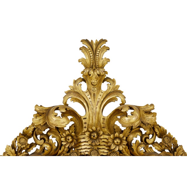 Antique Baroque Influenced Cushion Mirror in Carved Wood, 1905 For Sale - Image 6 of 8
