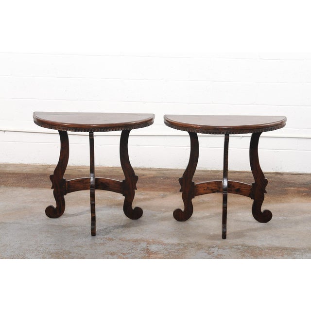 Early 19th Century Pair of Petite Italian 19th C. Demi-Lunes For Sale - Image 10 of 11