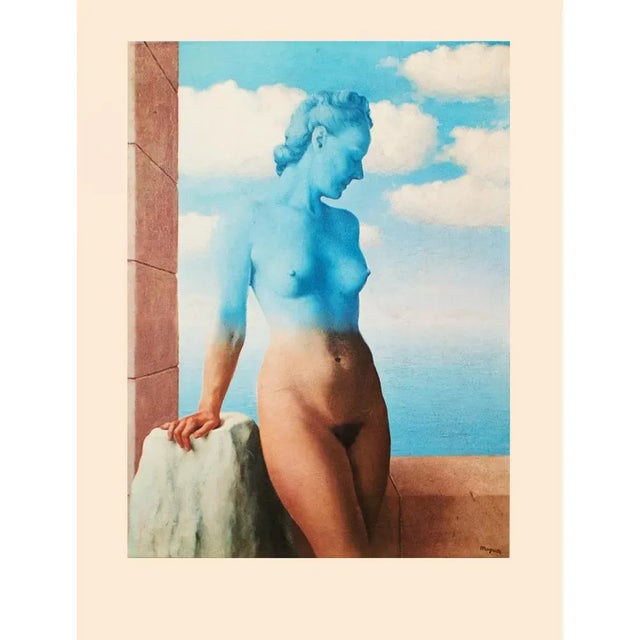 A stunning large First Edition photogravure of surrealist painting "Black Magic" (1935) by famous Belgian artist Rene...